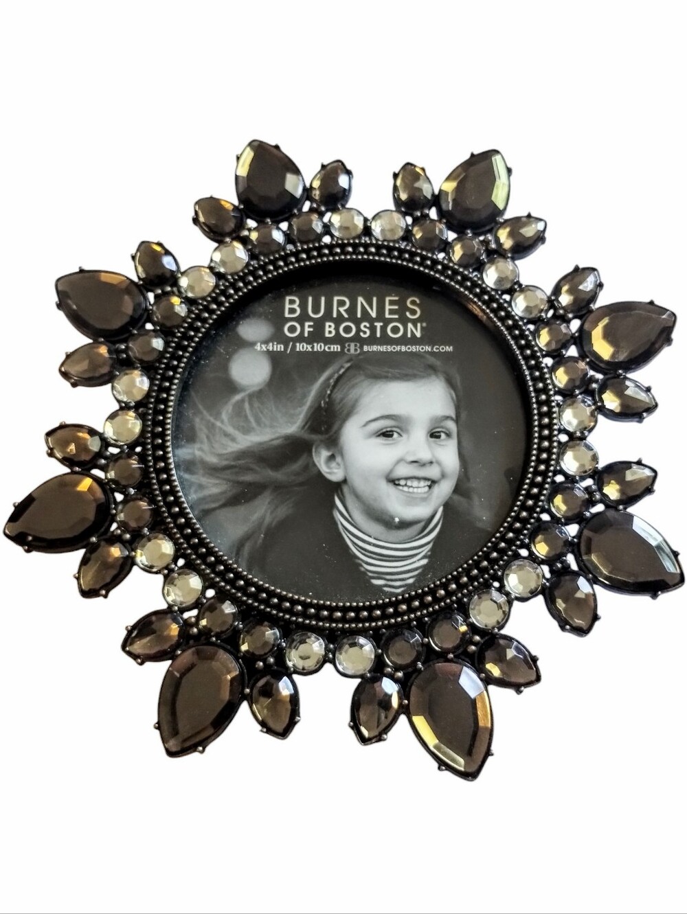 Burnes Of Boston Smoky Black Sunburst Crystal Frame